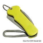 Stainless Steel Rigging Knife with Plastic Grip. Yellow.