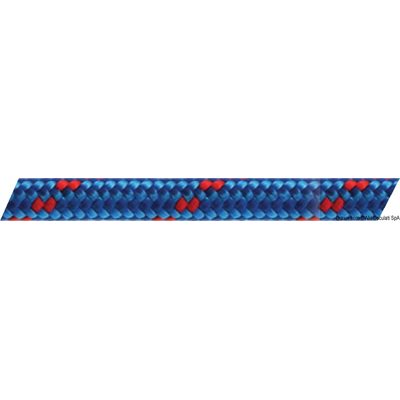 Osculati Polyester 10mm double braided rope (blue with red tracer)