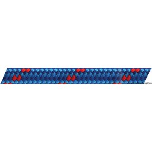Cordage Osculati double tressage 10mm bleu et traceur rouge