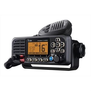 Radio VHF fixe ICOM M330G avec récepteur GPS et connectivité NMEA 0183 (noir)