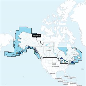 Carte GARMIN Navionics+ VISION Canada-Alaska Côtes, Lacs