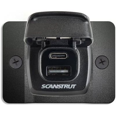 Scanstrut SC-USB-F2 12-24V Flip Pro with Front Fit Bezel Fast Charge Dual USB-A-C Socket