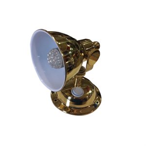 Brass swivel LED reading light