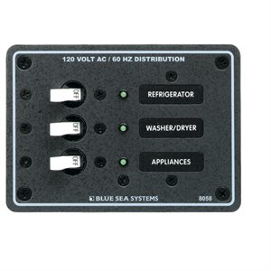 Blue sea AC Panel with 3 breakers