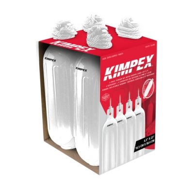 Ensemble de 4 défenses en vinyle gonflables de Kimpex 6,5’’ x 23’’ (Blanches)