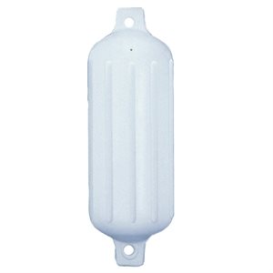 Dockedge white ribbed fender with eyelets 5x20 in.