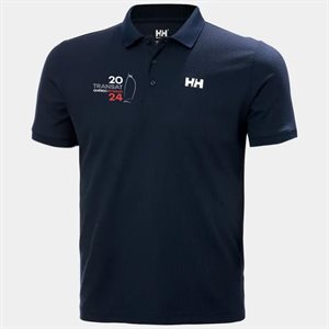 Helly Hansen Men Ocean polo shirt with Quebec-St-Malo Transat Race logo (navy) (S)