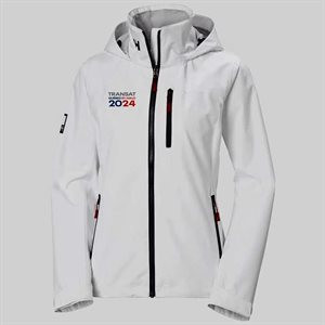 Helly Hansen Women Crew Hooded Sailing Jacket 2.0 with the Quebec-St-Malo Transat Race logo (white) (XS)